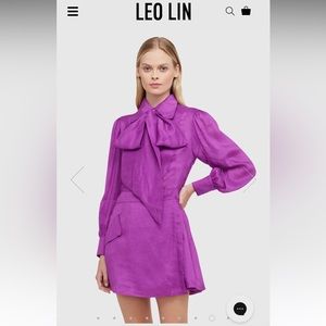 EEEUC Leo Lin Viridian Silk Linen Midi Dress